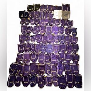Vintage 80s/90s/Y2K Crown Royal bags (84 bags) and assorted Crown Glasses Lot
